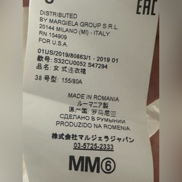 MM6 Maison Margiela Asymmetric Shirt Dress 6 White Cotton Avant-garde - Picture 8 of 10